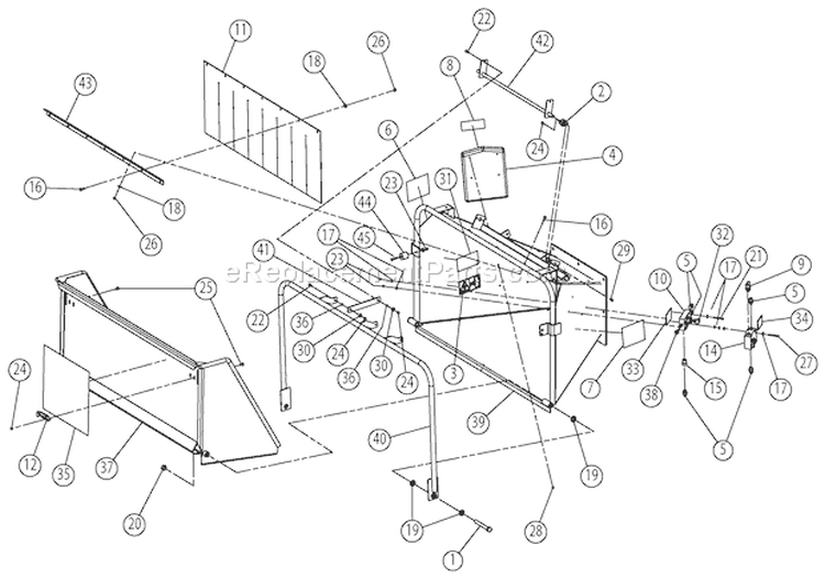 InfeedáChuteáAssembly Diagram and Parts List for CH123DH 7812086 Bear Cat Chipper Shredder